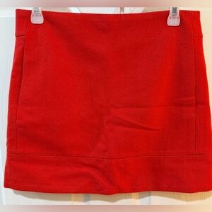 J. Crew Fiery Red Wool Mini Skirt